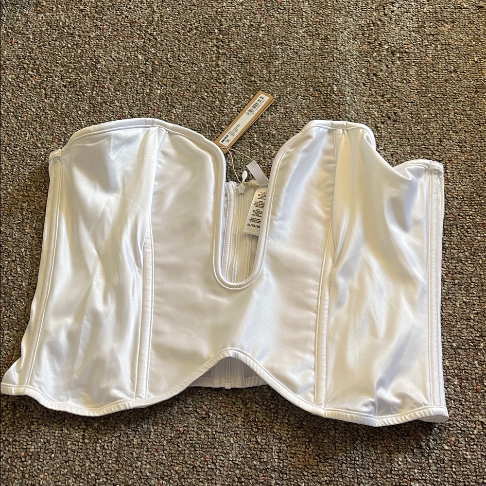 SKIMS White Satin Corset Bra